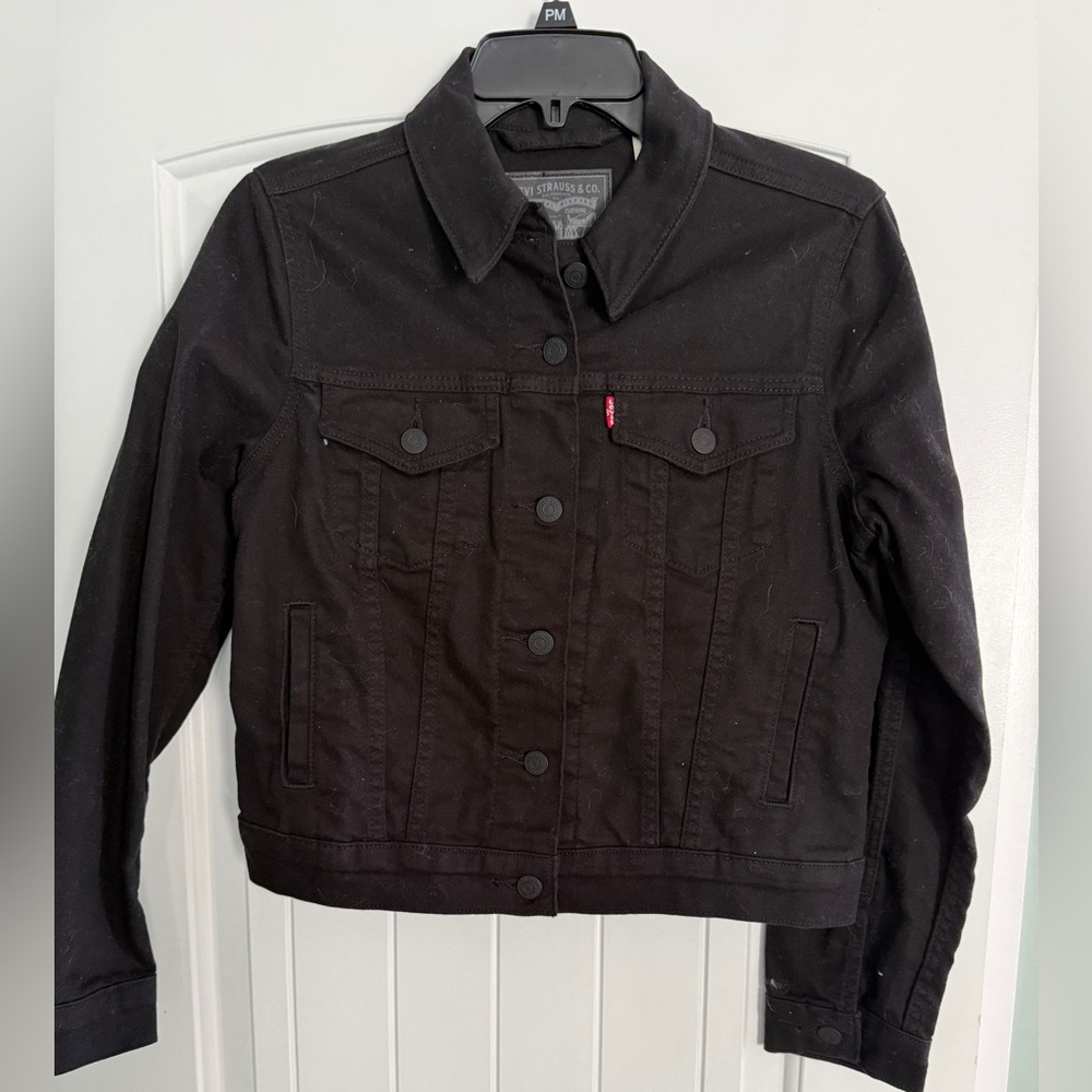Levi's Denim Ex Boyfriend Women's Black Jacket size Xs